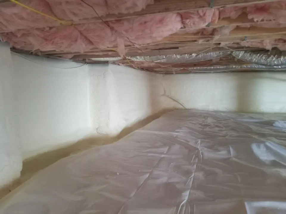 Crawl space encapsulation with closed-cell spray foam for Attic Insulation in Upper Milford